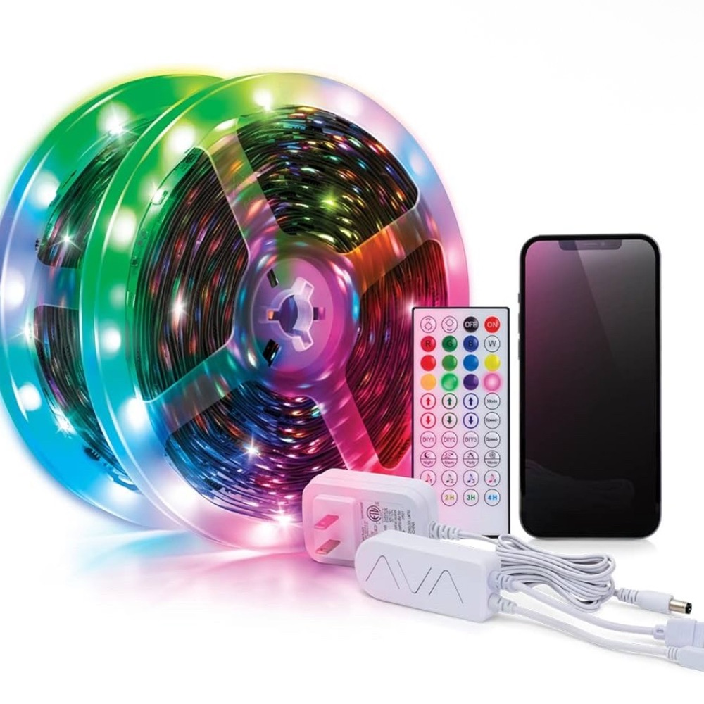 Amber Volt LED Light-Up Strips 64ft Full Color Spectrum Gradient Color Timer